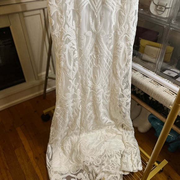 Minuet X NY&CO | SLEEVELESS EMPIRE WAIST SEQUIN EVENING GOWN - Picture 6 of 7